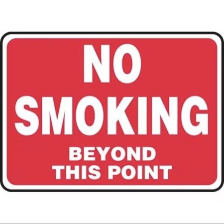 Accuform Safety Sign NO SMOKING BEYOND THIS MSMK432VA MSMK432VA